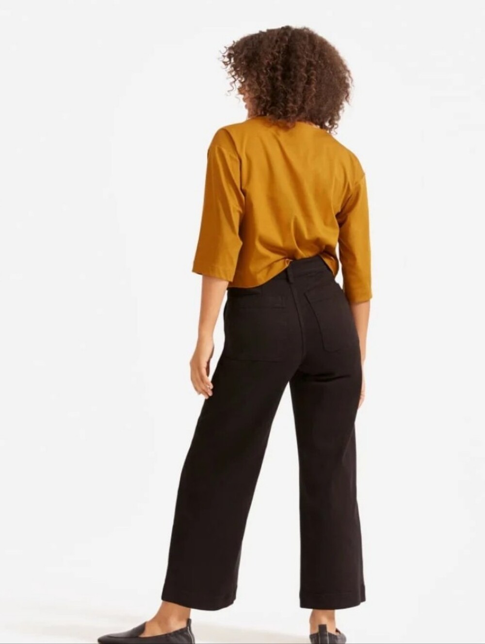 Everlane The Wide-Leg Crop Pant Washed Black - Altered Waist (Fits 28.5")